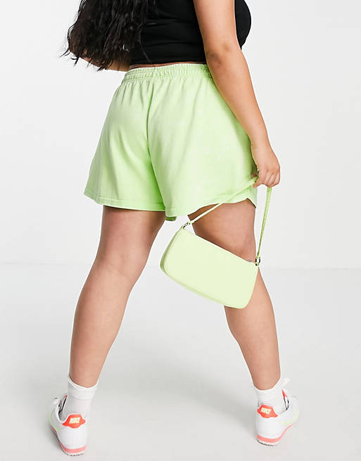 Shorts Nike Plus washed high rise shorts in neon green 