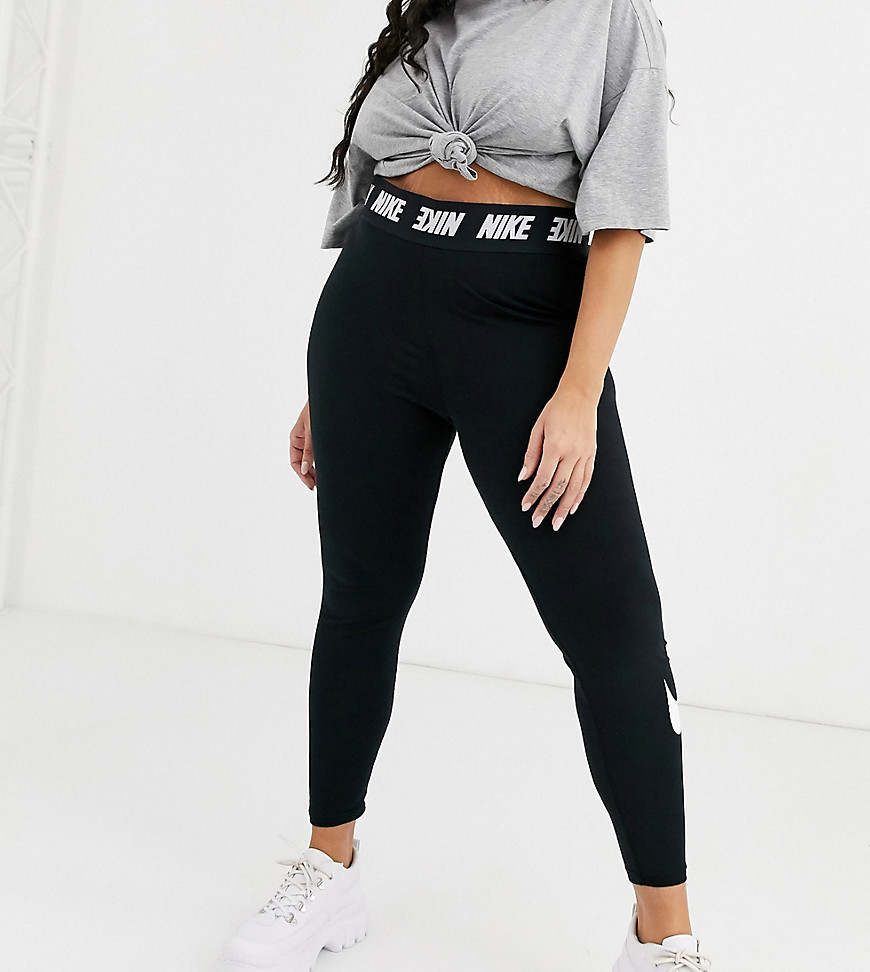 Nike – Plusstorlek – Legasee – Svarta leggings med hög midja