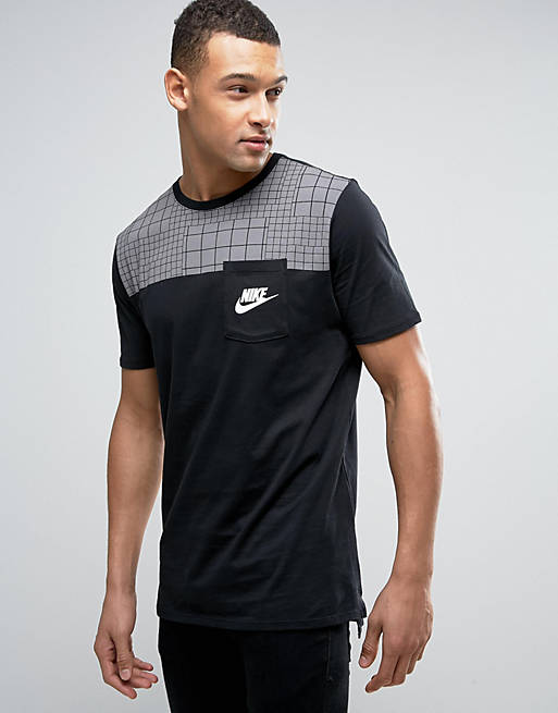 Nike Pocket T-Shirt In Colour Block In Black 834727-010 | ASOS