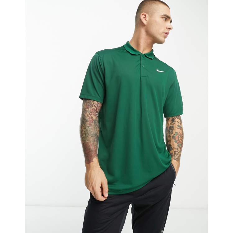 Green nike deals polo