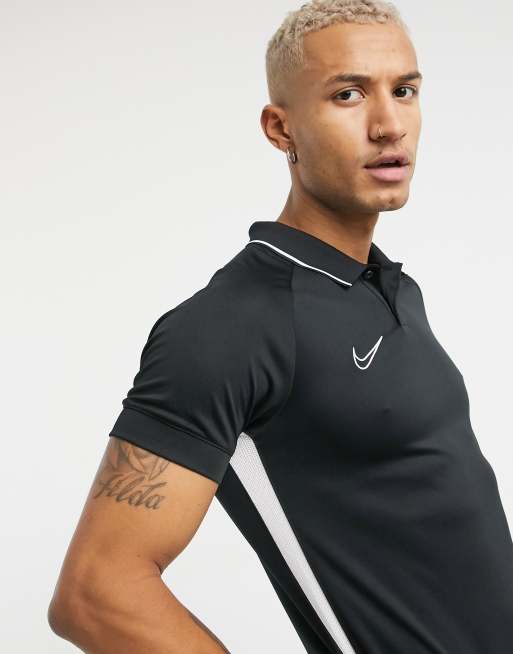 Polo nera clearance nike