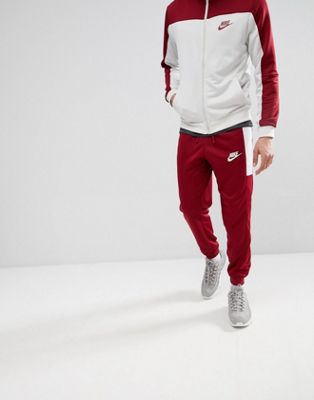nike red and white tracksuit