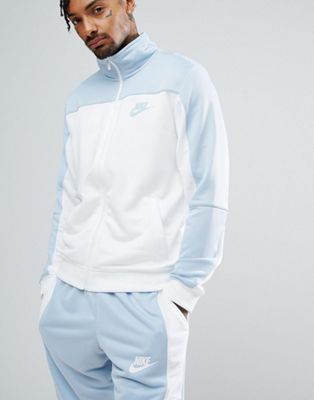 blue and white nike tracksuit
