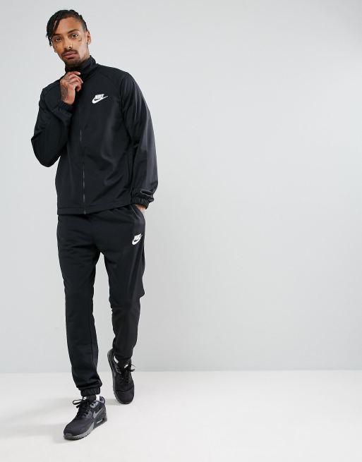 Nike black sale poly tracksuit