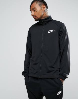 nike poly tracksuit black