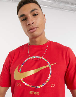 nike t shirt red swoosh