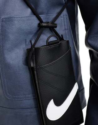 Nike Premium Borsetta porta cellulare a tracolla, colore nero ASOS