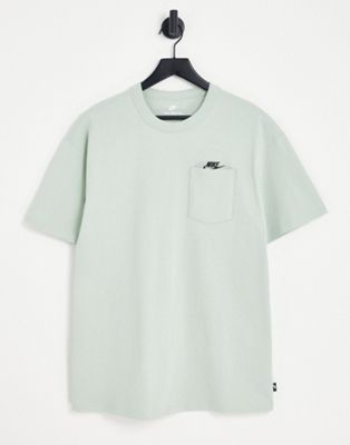 Nike Premium Essentials oversized t-shirt with chest pocket in seafoam