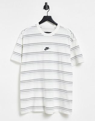 Nike Premium Essential oversized stripe t-shirt in white