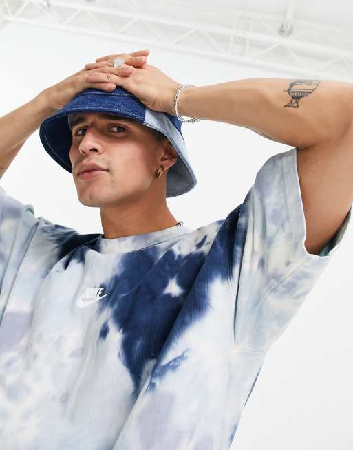 Nike Premium Essential oversized tie dye t shirt in blue