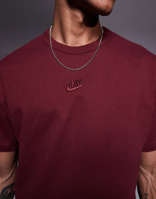 Nike – Premium Essentials – Bordowy T-shirt, 3 z 5