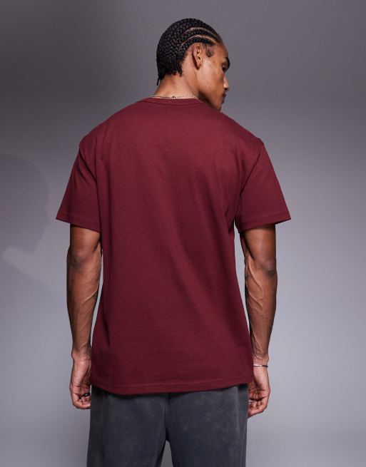 Nike – Premium Essentials – Bordowy T-shirt, 4 z 5