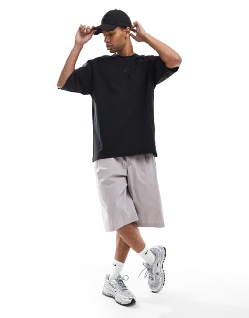 Nike Premium – Essentials – Gruby czarny T-shirt oversize, 3 z 4