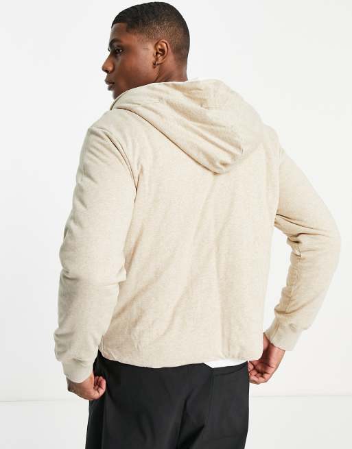 Nike Premium Essentials heavyweight zip up hoodie in stone