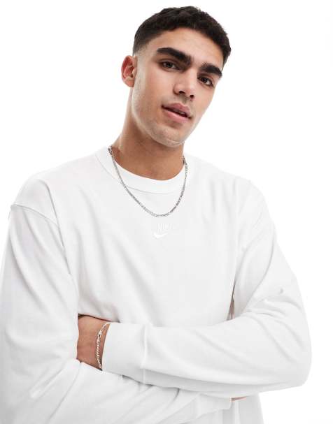 Nike – Premium Essentials – Langärmliges Oversize-T-Shirt in Weiß - view 1