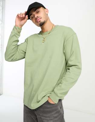 Nike Premium essentials logo long sleeve t-shirt in green - ASOS Price Checker