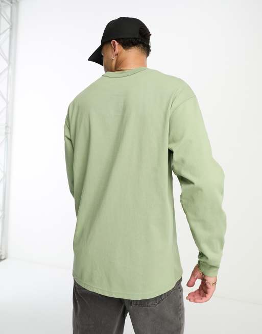 Green long 2025 sleeve nike shirt