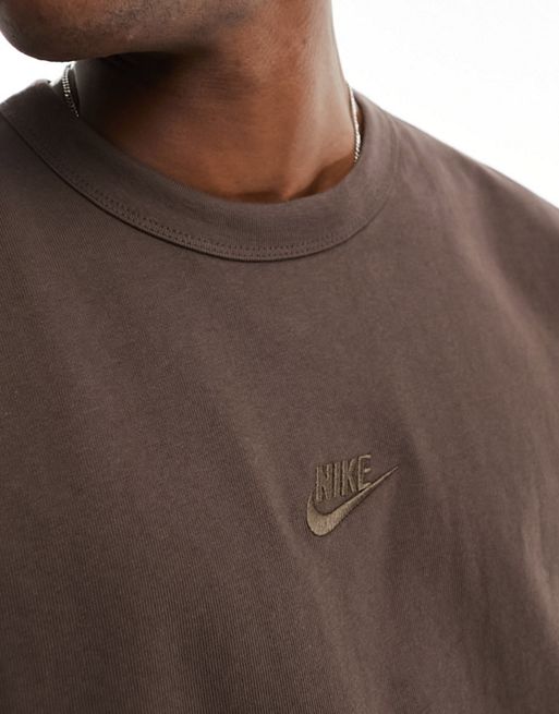 Nike Life Premium mock neck long sleeve top in brown