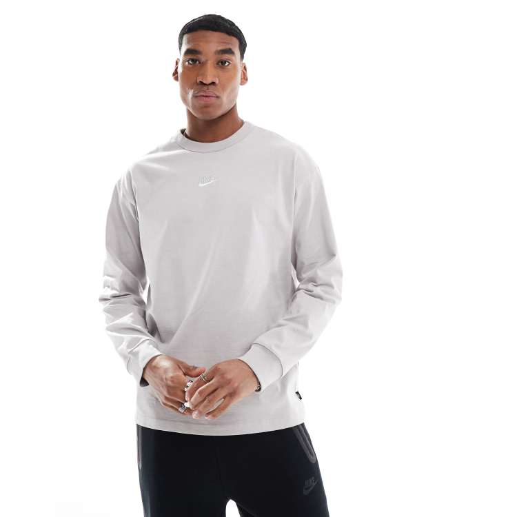Nike Premium Essentials long sleeve t-shirt in grey | ASOS