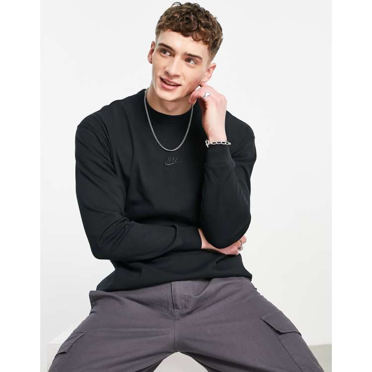 Nike Premium Essentials oversized heavyweight long sleeve t-shirt in black