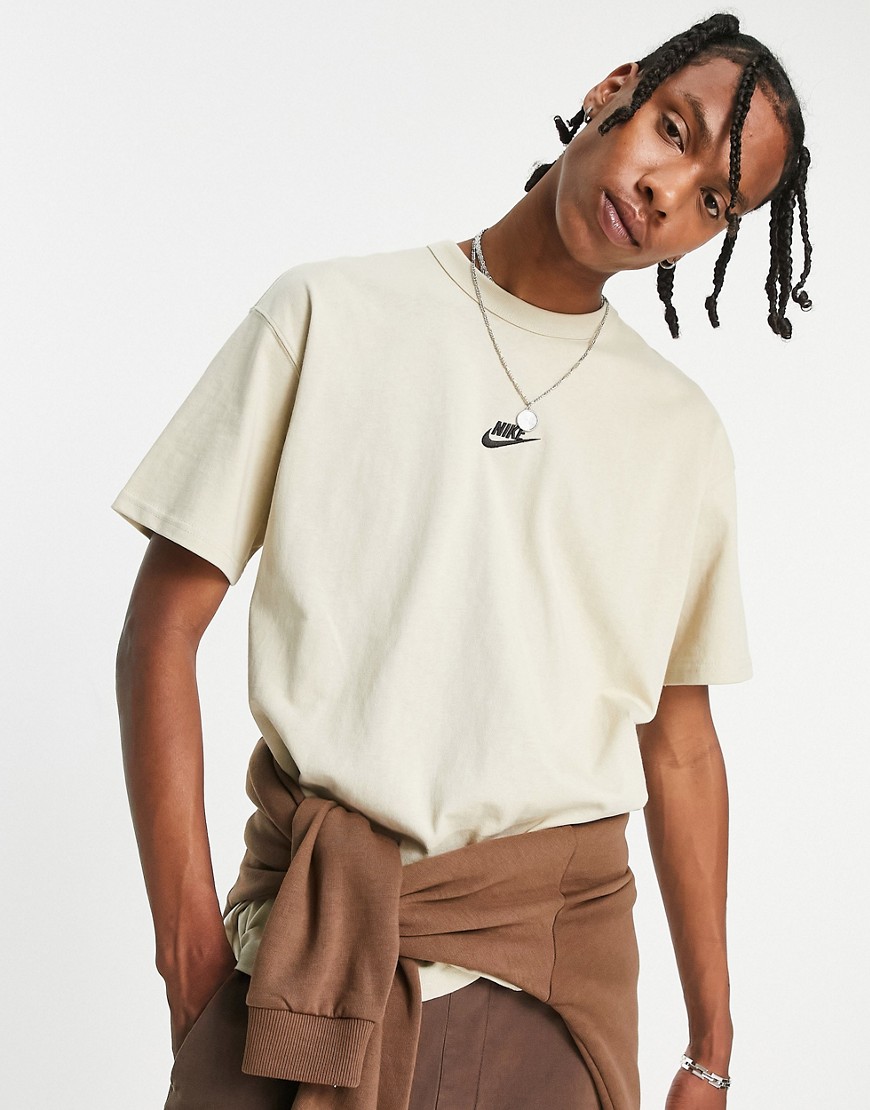 Nike Premium Essentials oversized t-shirt in beige-Black