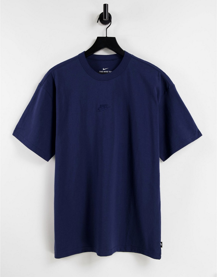 Nike Premium Essentials oversized T-shirt in navy blue-Blues