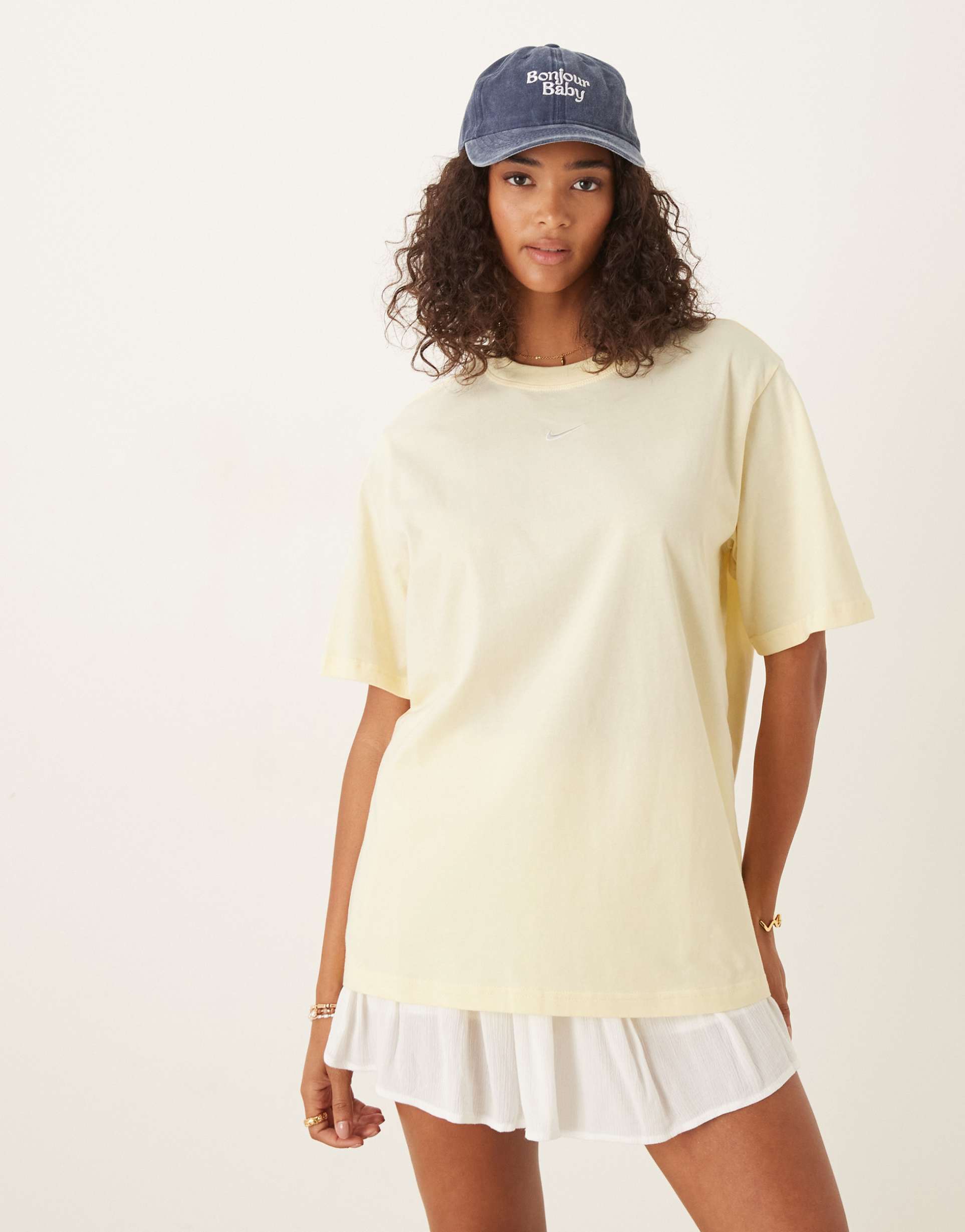 nike premium essentials oversized t-shirt in yellow