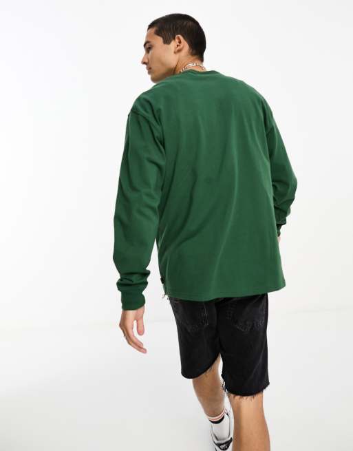 Nike - Premium Essentials - T-shirt met lange mouwen en logo in groen, 3 van 4