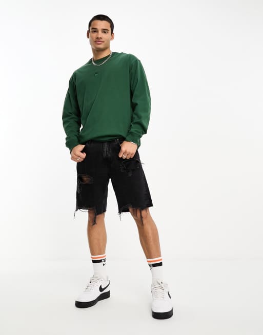 Nike - Premium Essentials - T-shirt met lange mouwen en logo in groen, 4 van 4