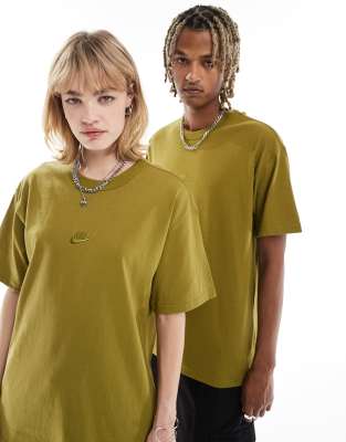Nike - Premium Essentials - Unisex - Mosgrøn oversized t-shirt - view 1