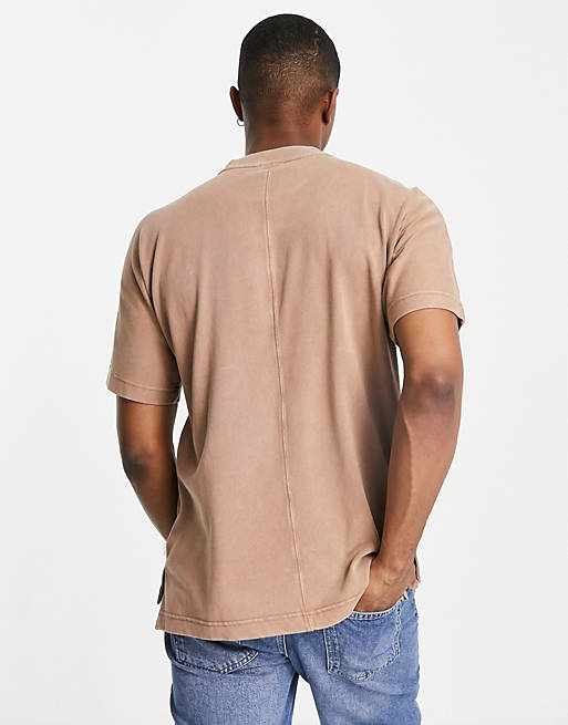  Nike Premium Essentials washed heavyweight short sleeve top in archaeo brown 