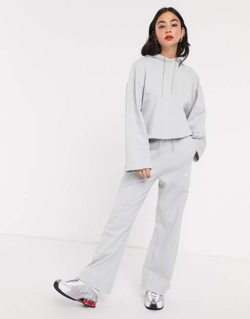 Nike Premium high waist wide leg grey joggers ASOS