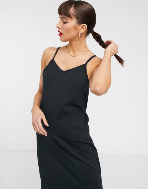 Black jersey 2025 slip dress