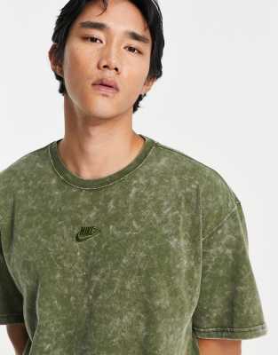 Nike Premium oversized t-shirt in green wash | ASOS