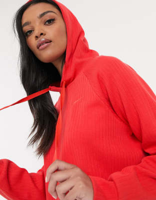 nike exclusive to asos red swoosh pack cropped hoodie