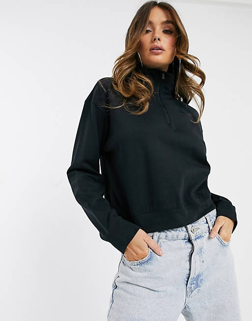 Nike Premium Tonal Black High Neck Sweatshirt | ASOS