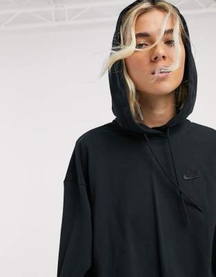 nike premium tonal black hoodie