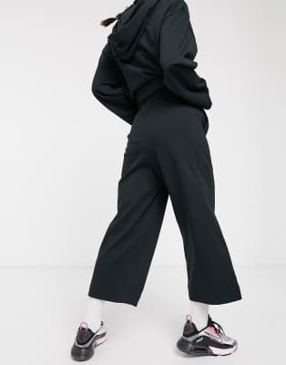 nike premium high waist wide leg black joggers