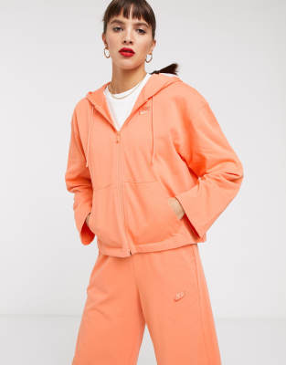 orange nike zip up hoodie