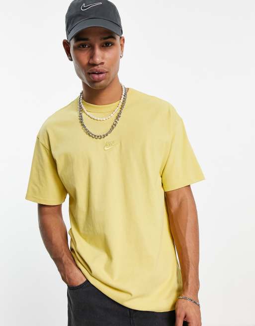 Nike Premium – Złotożółty gruby T-shirt oversize, 3 z 4