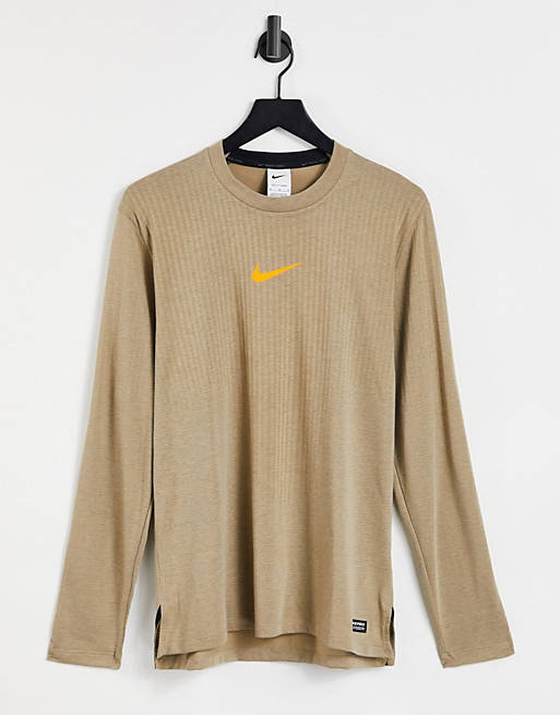  Nike Pro Collection Advanced Training long sleeve t-shirt in brown 