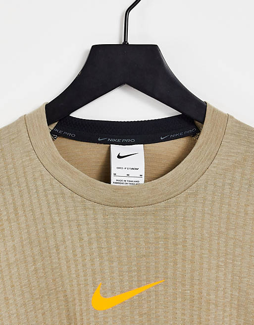  Nike Pro Collection Advanced Training long sleeve t-shirt in brown 