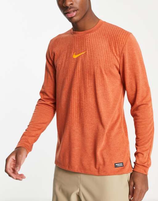 long sleeve orange nike shirt