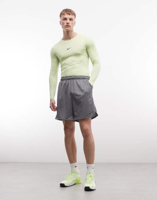 Nike Pro DRI-Fit long sleeve top in lime , 2 of 5