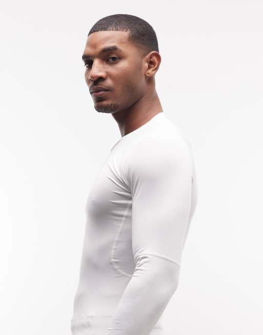 Nike Pro Dri-Fit long sleeve top in white , 4 of 5