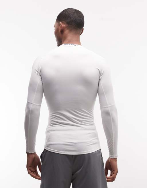 Nike Pro Dri-Fit long sleeve top in white , 5 of 5