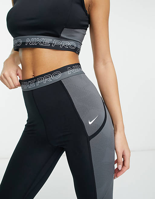 Nike Pro Femme Training dri fit high rise 7/8 leggings in black
