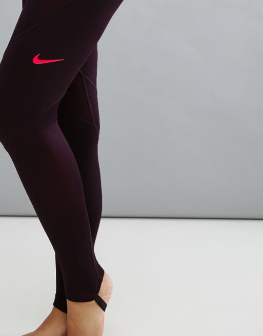 NIKE PRO INTERTWIST Burgundy Womens Leggings Used Size XS £6.30 - PicClick  UK