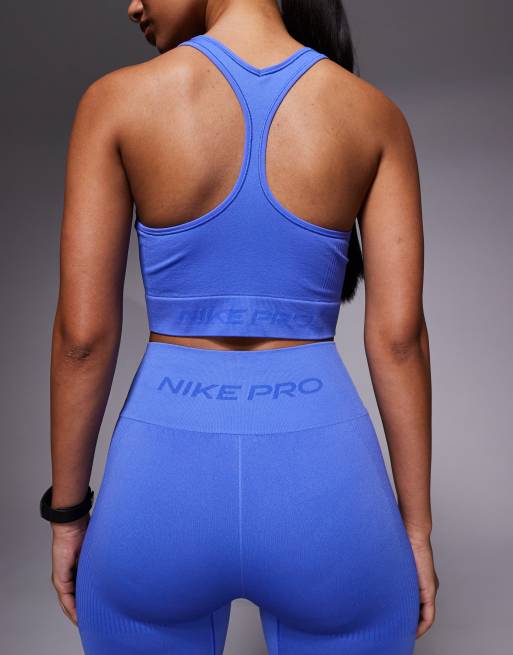 Nike Pro seamless tank top in blue, 2 of 4