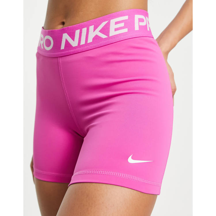 Pink nike pro sales shorts